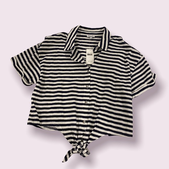 COPY - Splendid Navy and White Stripe Top - Picture 9 of 10